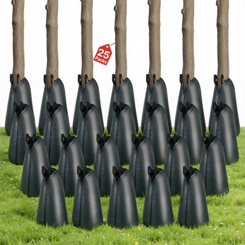 VEVOR Saco de Riego para Árboles 75,7 L, Paquete de 25 Piezas, Bolsa de Riego para Árboles con Cremallera, Duración de Goteo de 3 a 4 Horas, de PE Resistente a los Rayos UV, para Jardín Parque Ciudad