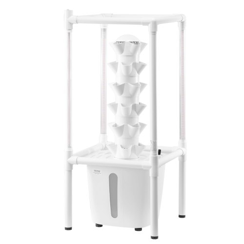 VEVOR Sistema de Cultivo Hidropónico con Luz de Cultivo, Torre Hidropónica Vertical de 6 Niveles con 30 Cápsulas, Bomba de Agua, Kit de Germinación de Plantas para Hierbas, Frutas y Verduras