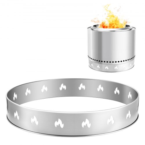 VEVOR Soporte para Fogata Individual, Anillo de 68,6 cm sin Humo, Acero Inoxidable, Soporte Portátil para Acampar al Aire Libre, Herramientas para Chimenea, Resistente al Óxido, φ 587 x 99 mm