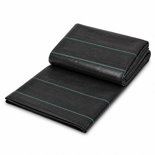 VEVOR Tela Mantillo Antimalezas 1,2 x 91,4 m Geotextil Tejido Anticrecimiento de Malezas Bajo Grava 108 g/m² Tejido PP Permeable Resistente al Desgarro para Paisajismo, Cubierta del Suelo, Negro