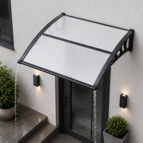 VEVOR Toldo de policarbonato para puerta 101,7x96,5cm