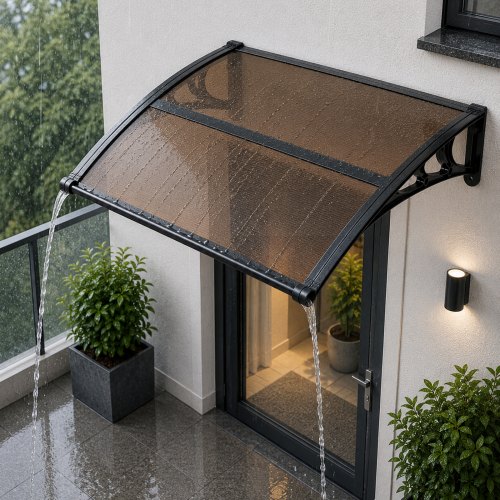 VEVOR Toldo de policarbonato para puerta 101,7x96,5cm