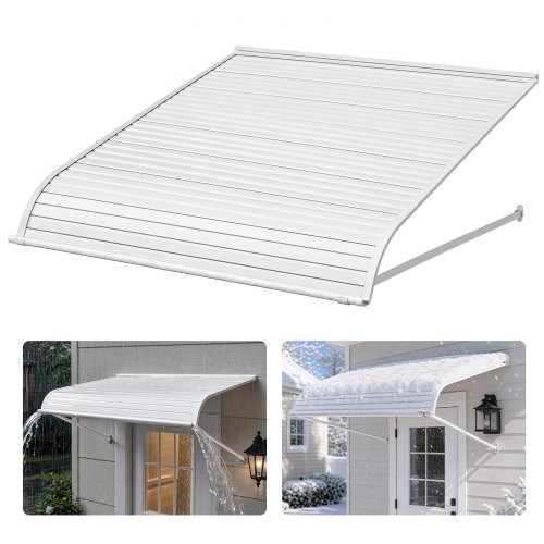 VEVOR Toldo metálico de aluminio para puerta 121,9 x 106,6 cm