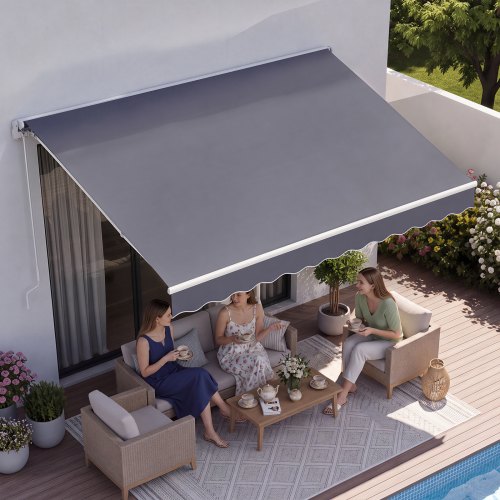 VEVOR Toldo retráctil 250 x 200 cm gris