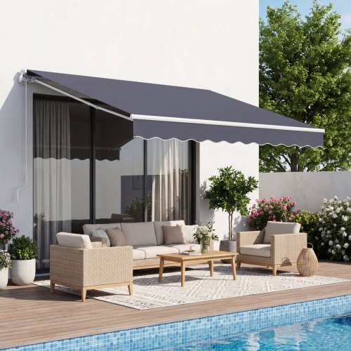 VEVOR Toldo retráctil 300 x 250 cm gris oscuro