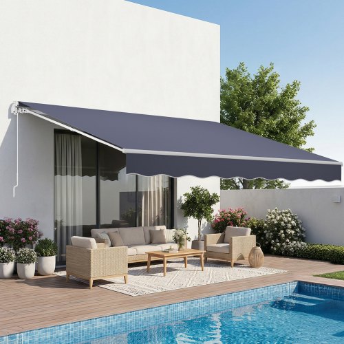 VEVOR Toldo retráctil 400 x 300 cm gris oscuro