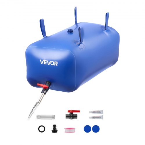 VEVOR ​Vejiga del Almacenamiento de Agua con Válvula 113 L, Bolsa de Agua de PVC Doble Capa 1000D, Portátil y Plegable, Resistente a Fugas, para Autocaravanas, Camiones, Uso en Exteriores, Azul