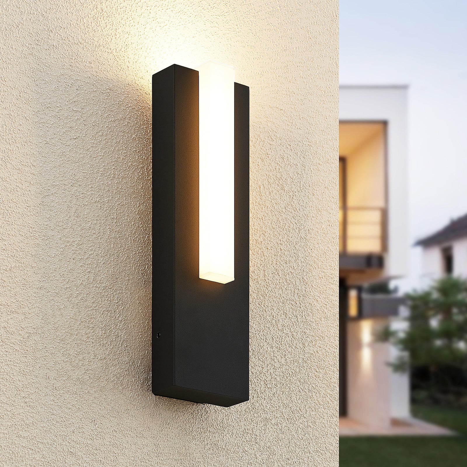 Virgalia Aplique Pared Exterior Graphite - Lucande - Balcón - Moderno - Aluminio - Angular