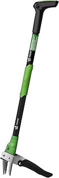 VOUNOT® Extractor de Malezas de Jardín con Garras de Acero Inoxidable y Pedal Alta Resistencia, Herramienta Deshierbe Manual Mango Largo, Removedor Malas Hierbas Desmalezado Efectivo Longitud 100cm