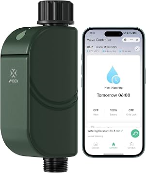 Woox Programador de Riego WiFi Inteligente, Sin Hub Requerido