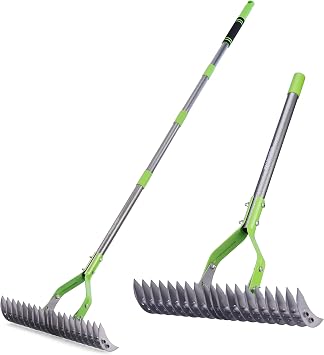 WORKPRO Rastrillo Escarificador Césped 178cm Heavy Duty Ajustable