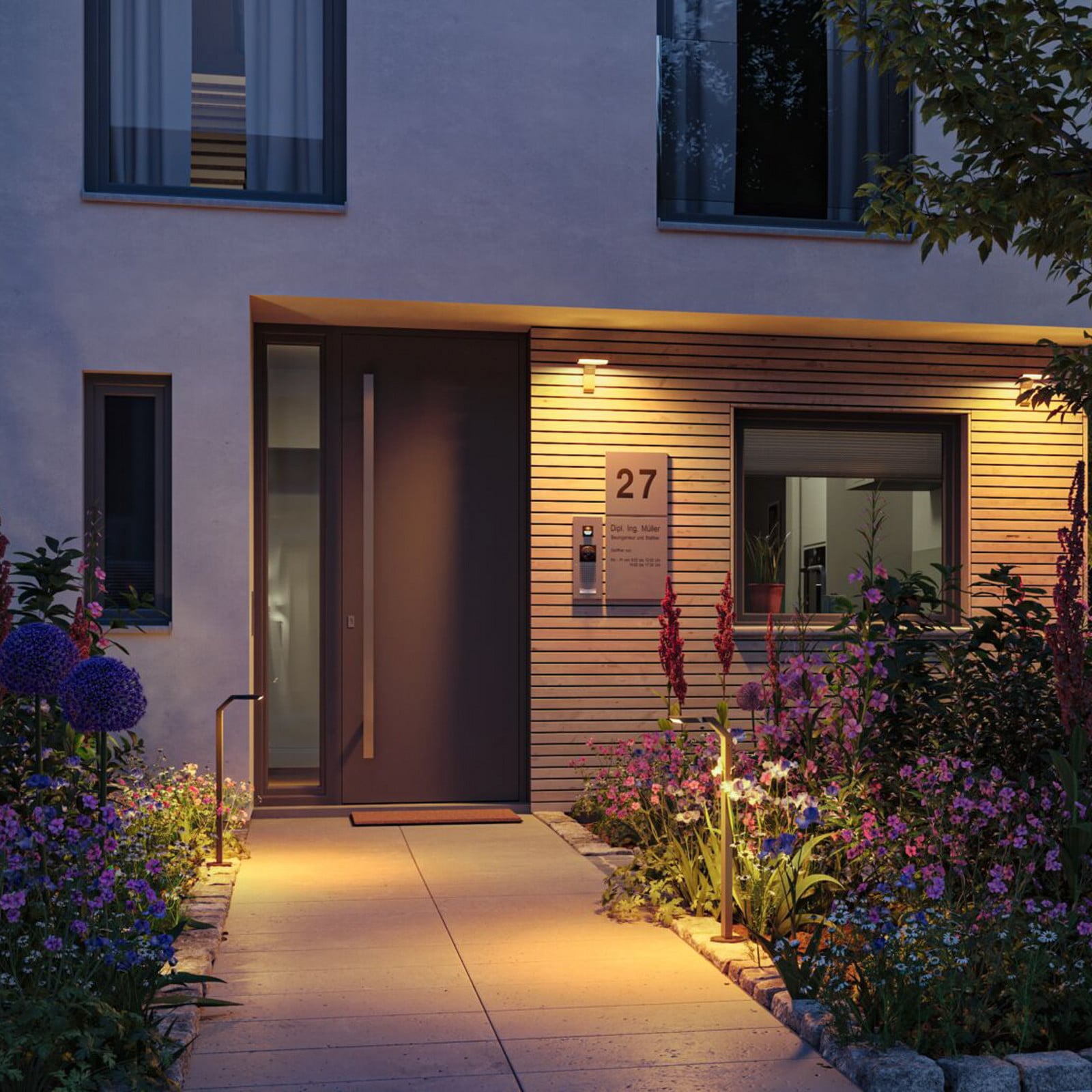Zenera Baliza Exterior Insect Friendly SWR Antracita - Paulmann - Moderno - Metal - Angular